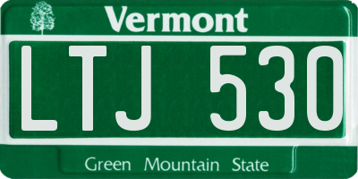VT license plate LTJ530