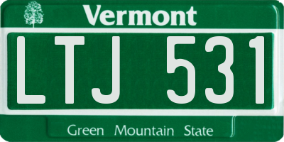 VT license plate LTJ531
