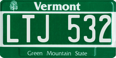 VT license plate LTJ532