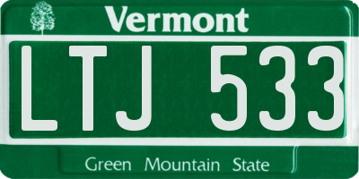 VT license plate LTJ533