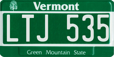 VT license plate LTJ535