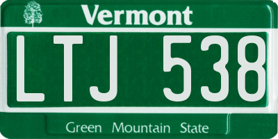 VT license plate LTJ538
