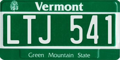 VT license plate LTJ541