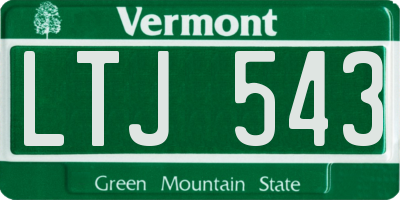 VT license plate LTJ543