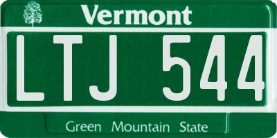 VT license plate LTJ544