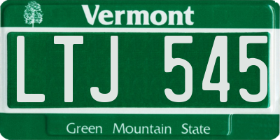 VT license plate LTJ545