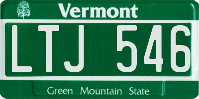 VT license plate LTJ546