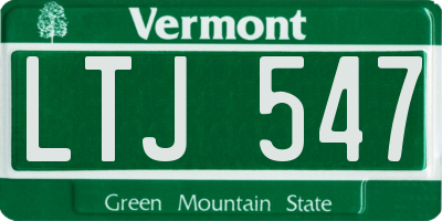 VT license plate LTJ547