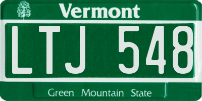 VT license plate LTJ548