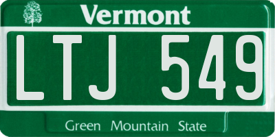 VT license plate LTJ549