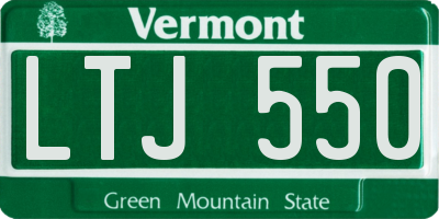 VT license plate LTJ550