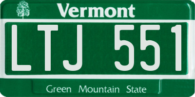 VT license plate LTJ551