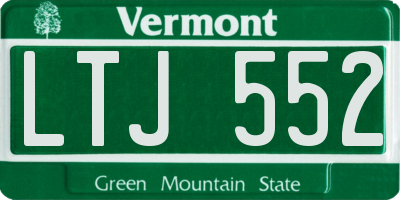 VT license plate LTJ552