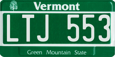 VT license plate LTJ553