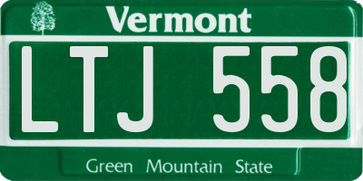 VT license plate LTJ558