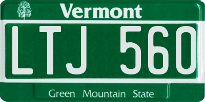 VT license plate LTJ560