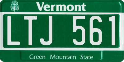 VT license plate LTJ561