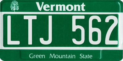 VT license plate LTJ562
