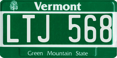 VT license plate LTJ568