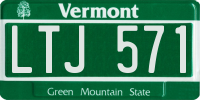 VT license plate LTJ571