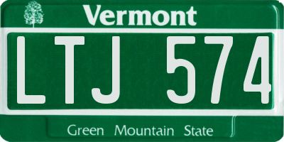 VT license plate LTJ574