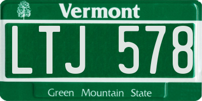 VT license plate LTJ578