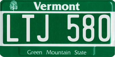 VT license plate LTJ580