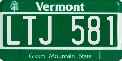 VT license plate LTJ581