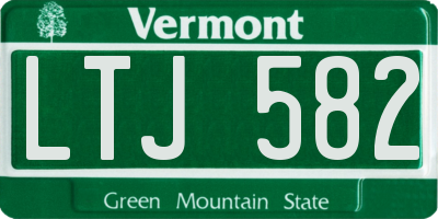 VT license plate LTJ582