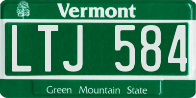 VT license plate LTJ584