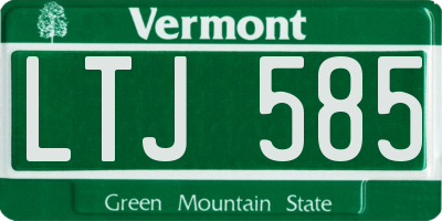 VT license plate LTJ585