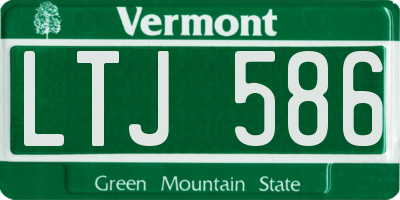 VT license plate LTJ586