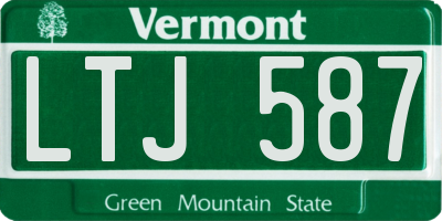 VT license plate LTJ587
