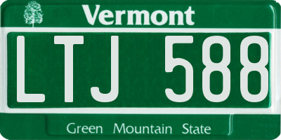 VT license plate LTJ588