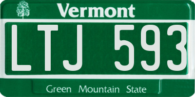 VT license plate LTJ593