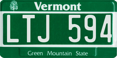 VT license plate LTJ594