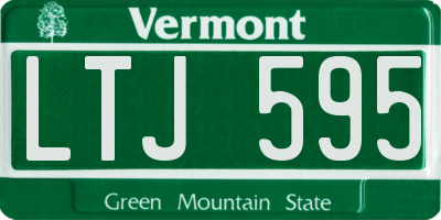 VT license plate LTJ595