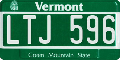 VT license plate LTJ596