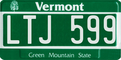 VT license plate LTJ599
