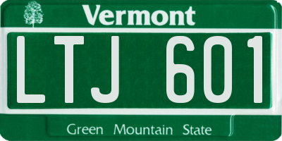 VT license plate LTJ601