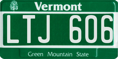VT license plate LTJ606