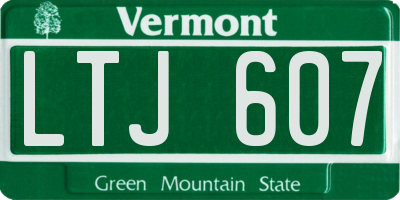 VT license plate LTJ607