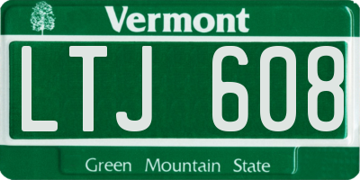 VT license plate LTJ608
