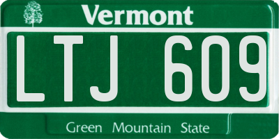 VT license plate LTJ609