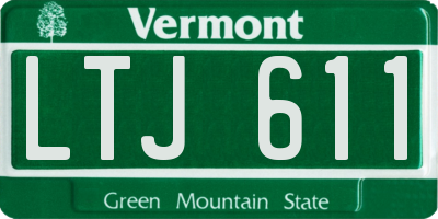 VT license plate LTJ611
