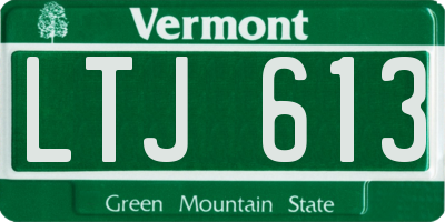 VT license plate LTJ613