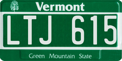 VT license plate LTJ615