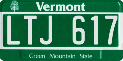 VT license plate LTJ617
