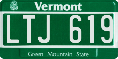 VT license plate LTJ619