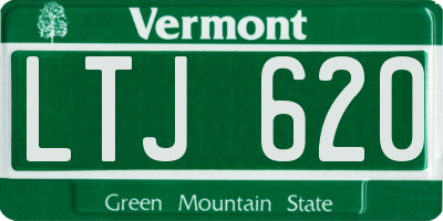 VT license plate LTJ620